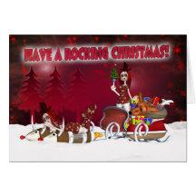 Tarjeta de Navidad gótica con las muñecas de trapo
