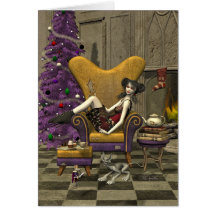 Tarjeta de Navidad gótica - "para Santa que espera