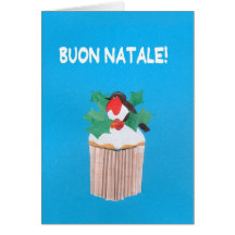 Tarjeta de Navidad, italiano, magdalena con el pet