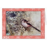 tarjeta de Navidad Largo-atada del vintage del tit