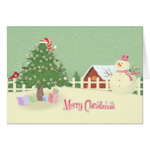 Tarjeta de Navidad linda de la escena del invierno
