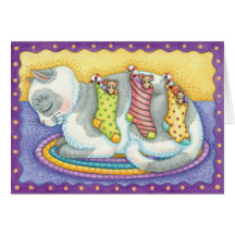 Tarjeta de Navidad linda del gatito