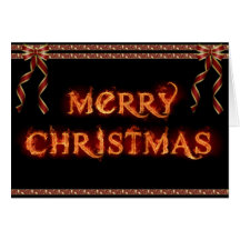 Tarjeta de Navidad llameante