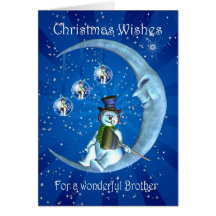 Tarjeta de Navidad, navidad de Brother, muñeco de 