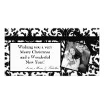 tarjeta de Navidad negra de la FOTO del marco de l Tarjetas Personales Con Fotos