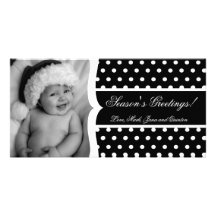 tarjeta de Navidad negra de la FOTO del marco del  Tarjeta Fotografica