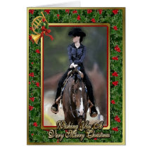 Tarjeta de Navidad occidental del caballo del cuar