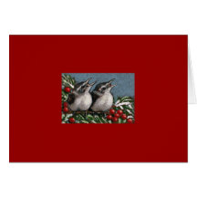TARJETA DE NAVIDAD: PÁJAROS: ILUSTRACIONES