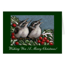 TARJETA DE NAVIDAD: PÁJAROS: ILUSTRACIONES