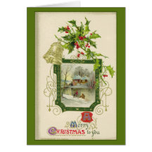 Tarjeta de Navidad preciosa del Victorian del vint