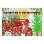 Tarjeta de Navidad retra del tractor
