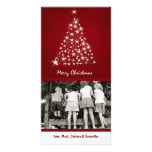 tarjeta de Navidad roja de la FOTO del árbol de Na Tarjeta Personal Con Foto
