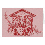 Tarjeta de Navidad roja de la natividad