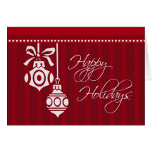 Tarjeta de Navidad roja de las rayas buenas fiesta