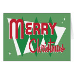 Tarjeta de Navidad verde retra