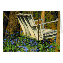 Tarjeta de nota/Bluebells y oscilación