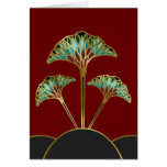 Tarjeta de nota con las hojas del Ginkgo del art d