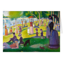 Tarjeta de nota de Jatte del La de Seurat grande