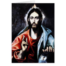 Tarjeta de nota de la bendición de El Greco Cristo