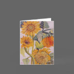 Tarjeta de nota de la flor del girasol tarjetas