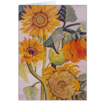 Tarjeta de nota de la flor del girasol