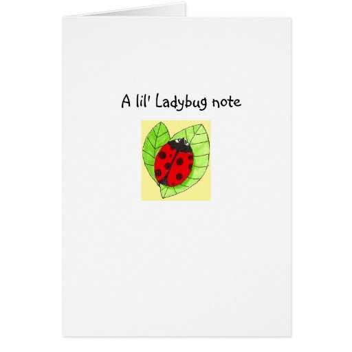Tarjeta de nota de la mariquita