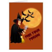Tarjeta de nota de la receta del veneno de Hallowe