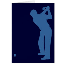 Tarjeta de nota de la silueta del golf