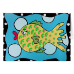 Tarjeta de nota de los pescados de la burbuja
