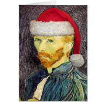 Tarjeta de nota de Van Gogh Santa