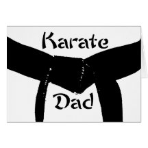 Tarjeta de nota del papá del karate de la correa n
