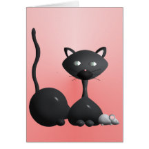 Tarjeta de nota del ratón del n del gato