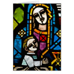 Tarjeta de nota del vitral de Jesús y de Maria