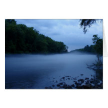 Tarjeta de nota - niebla del río Chattahoochee