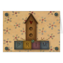 Tarjeta de nota primitiva del Birdhouse