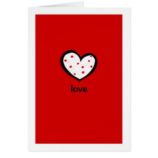 Tarjeta de nota roja del amor de los corazones man