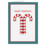 Tarjeta de nota roja del navidad de los bastones d