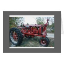 Tarjeta de nota roja del tractor