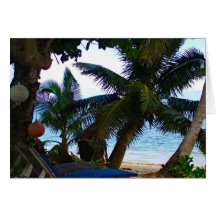 Tarjeta de nota tropical de la playa