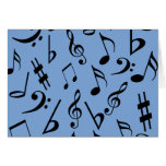 Tarjeta de notas musicales - azul