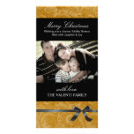 Tarjeta de oro con clase de la foto del navidad tarjetas fotográficas 