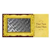 Tarjeta de oro de la foto del marco tarjetas con fotos personalizadas