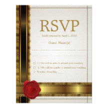Tarjeta de oro de RSVP Weedding del encanto modern Invitaciones Personalizada