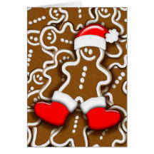 Tarjeta de Papá Noel del pan de jengibre del navid