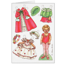 Tarjeta de papel de la muñeca del navidad