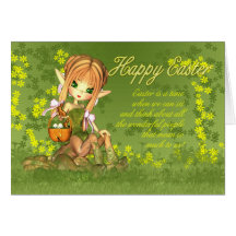 Tarjeta de pascua - Centaur lindo con la cesta de 