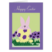 Tarjeta de pascua del conejito de pascua del huevo