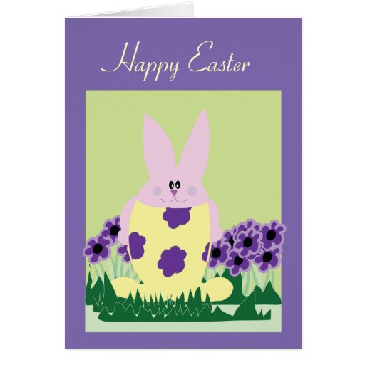 Tarjeta de pascua del conejito de pascua del huevo