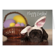 ¡Tarjeta de pascua del dogo francés!