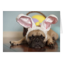¡Tarjeta de pascua del dogo francés!